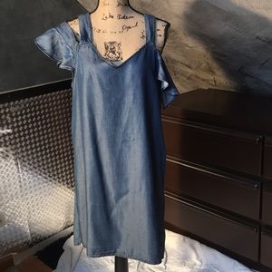 Sanctuary Chambray Cold Shoulder Dress